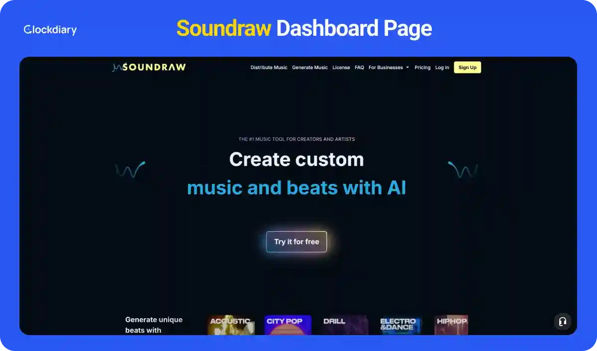 Soundraw Dashboard Page