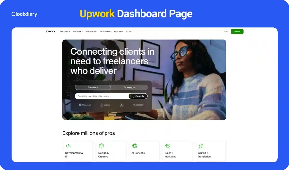 Upwork Dashboard Page