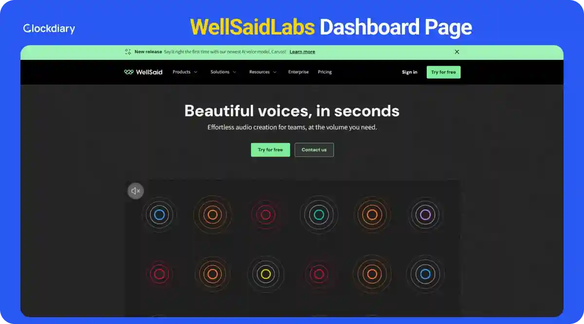 WellSaidLabs Dashboard Page