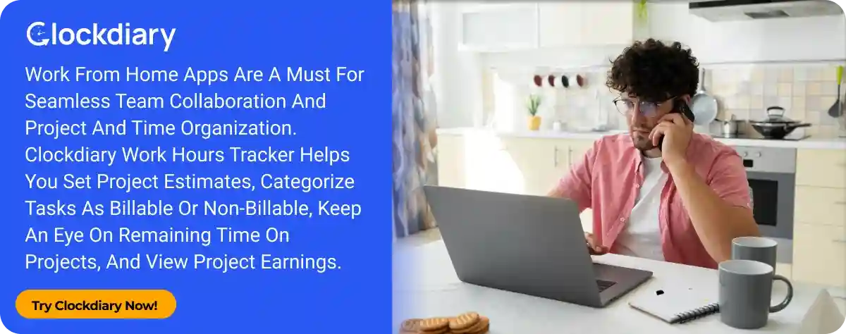 Clockdiary CTA Image on Work from Home Apps