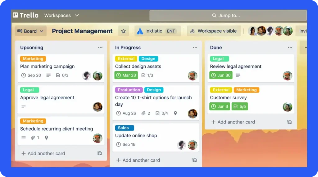Trello interface