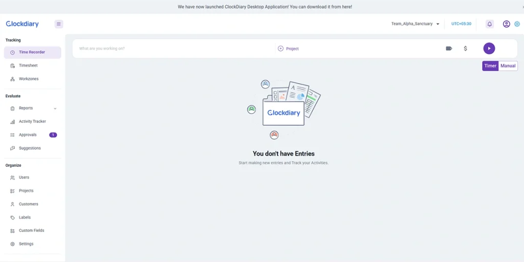 home page clockdiary