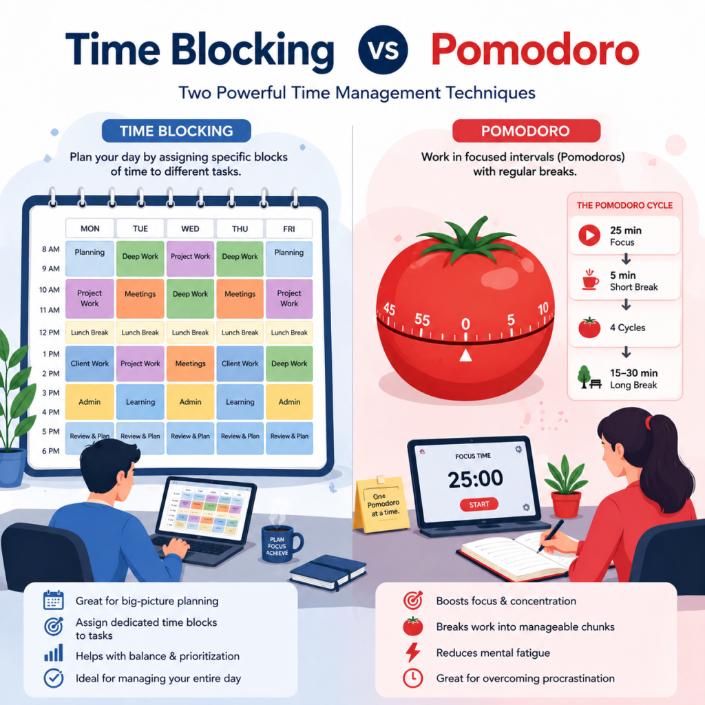 Time Blocking vs Pomodoro